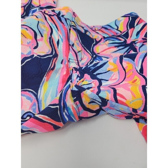 LILLY PULITZER KELLY SKINNY ANKLE PANTS NAVY BLUE BRIGHT PINK FLORAL WOMEN 0 - Picture 5 of 16